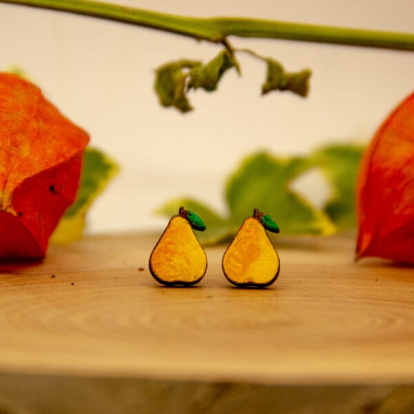 Leseni Woody uhani – HRUŠKA VELIKA 🍐✨