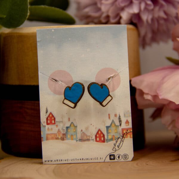 CLIP uhani - ROKAVICE - modra