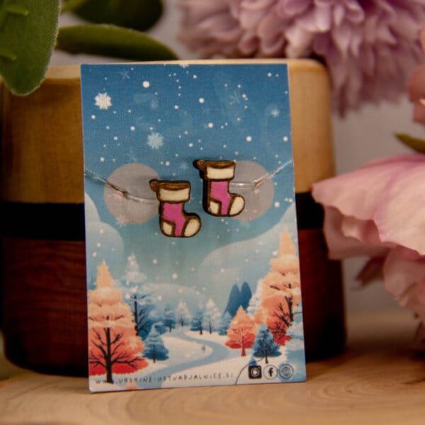 CLIP uhani - NOGAVICE - roza