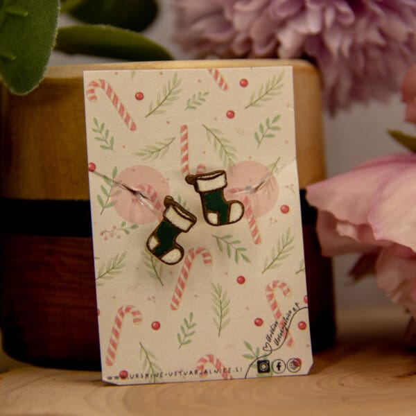 CLIP uhani - NOGAVICE - zelene