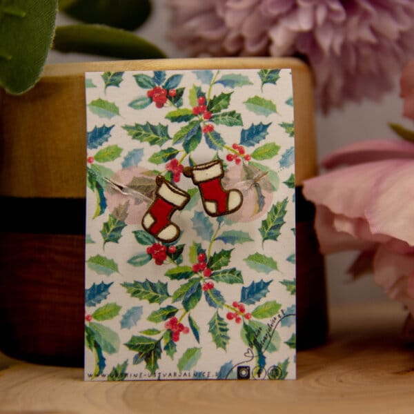 CLIP uhani - NOGAVICE - rdeča