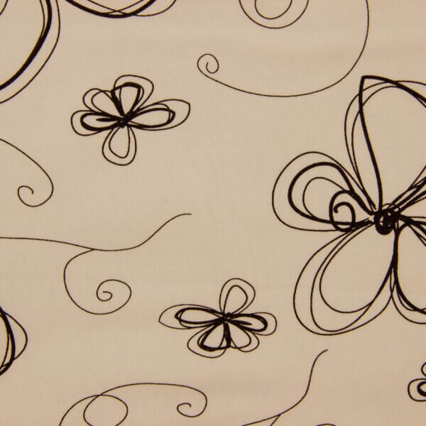 cvetlični vzorec - črne cvetke na beli