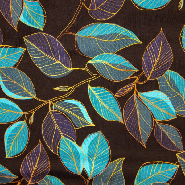 ženski vzorec - listje na črni